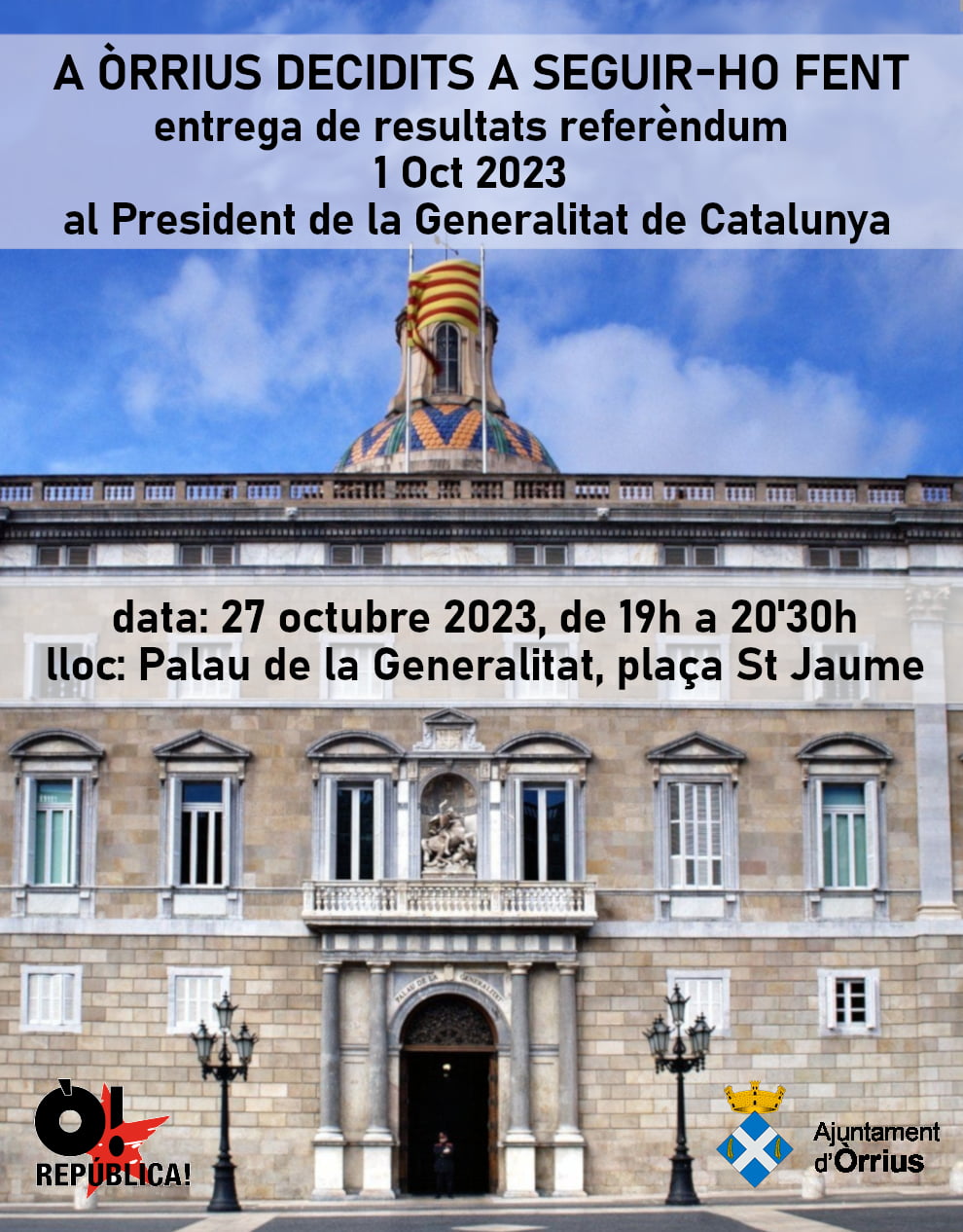 Acte entrega resultats referèndum Òrrius 27 d'octubre de 2023